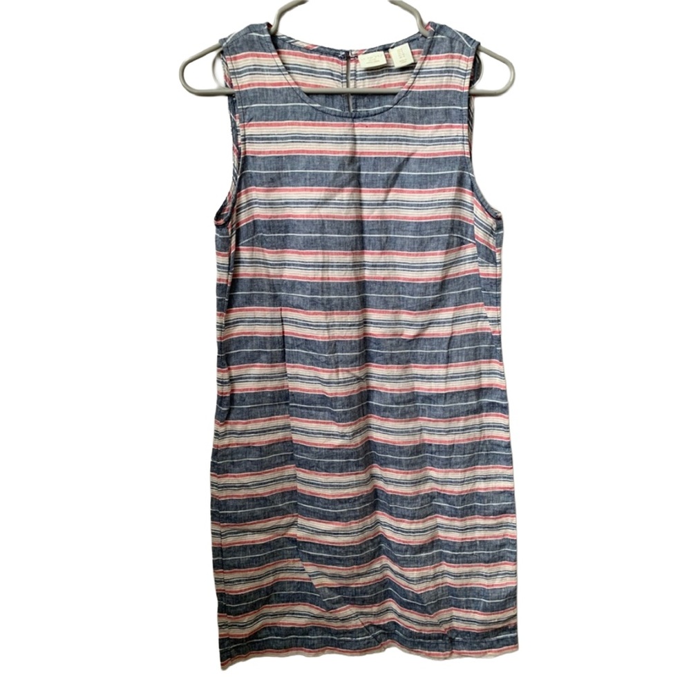 ST. TROPEZ Women’s Linen Striped Midi Tank Dress